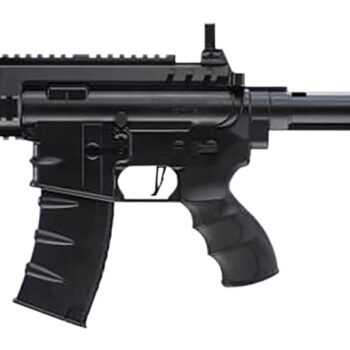 Umarex 2252120 Steel Strike Air Rifle CO2 177 BB Single Shot Or 6  Round Burst Mode, 30rd Drop Free Magazine, 900 BB Capacity Reservoir, Flat Top Picatinny Rail, Flip Up Sights, Adjustable Stock