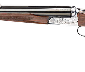 Rizzini USA 7001500 Rhino Express  500 Nitro Express 2rd 26" Gloss Blued 26" Chrome-Lined Barrel Coin Anodized Silver Engraved Steel Oiled Turkish Walnut Ambidextrous Hand