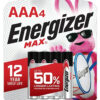 Energizer E92BP4 AAA Max Black/Silver 1.5V Alkaline Qty (4) Single Pack 1 135700