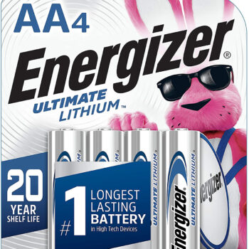 Energizer L91SBP4H3 AA Ultimate Lithium Silver 1.5V Lithium, Qty (4) Single Pack