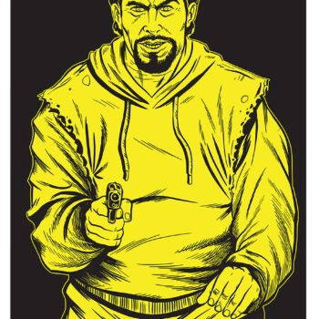 Birchwood Casey 37036 EZE-Scorer  Silhouette Paper Hanging 23" x 35" Black/Yellow 100 Per Pkg