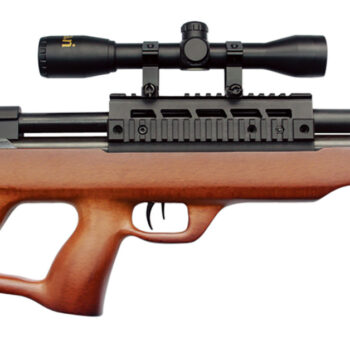 Beeman 1358 Under-Lever  Pre-Charged Pneumatic 22 Pellet 10+1 Shot Black Black Receiver European Hardwood Scope 4x32mm