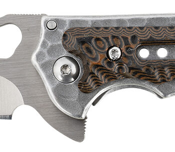 CRKT 5460 Fossil  Compact 3.41" Folding Drop Point Plain Satin 8Cr13MoV SS Blade, Brown G10/SS Handle, Includes Pocket Clip