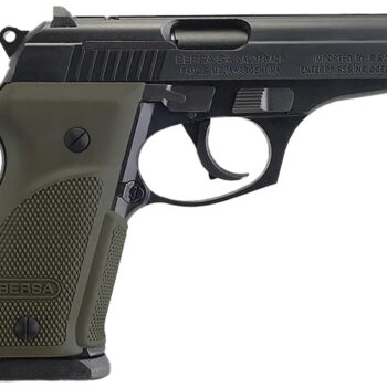 Bersa T380PMC Thunder Combat Sub-Compact Frame 380 ACP 15+1, 3.50" Black Steel Barrel, Matte Black Serrated Steel Slide & Aluminum Frame w/Beavertail, Olive Wrap-Around Grip