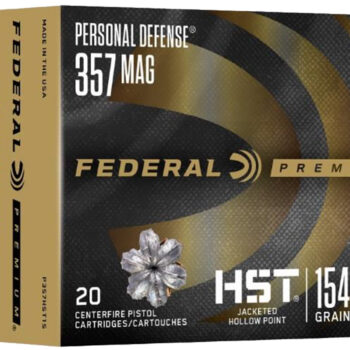 Federal P357HST1S Premium Personal Defense 357Mag 154gr HST Jacketed Hollow Point 20 Per Box/10 Case