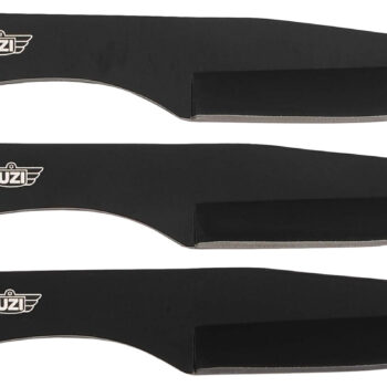 Uzi Accessories UZKTRW004 Throwing Knives IV Three, 8.25" Plain Black Stainless Steel