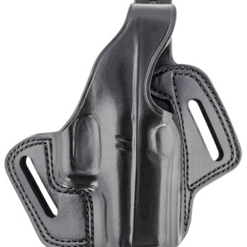 Galco FL800RB Fletch  OWB Black Leather Belt Slide Compatible w/Glock 43/43X, Springfield  Hellcat Belt Up to 1.75" Wide Right Hand