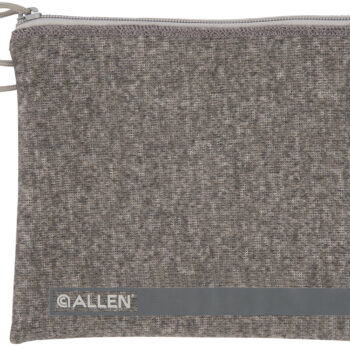 Allen 3627 Pistol Pouch  Gray Polyester w/Lockable Zippers, ID Label & Fleece Lining Holds Full Size Handgun 7" L x 9" W Interior Dimensions