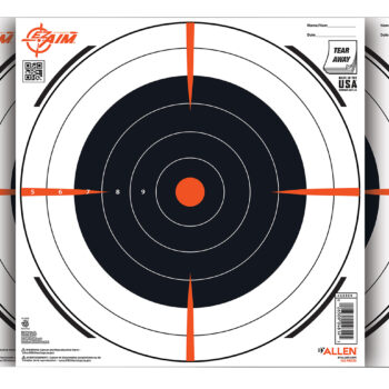 EZ-Aim 15334100 Shooting Target  Bullseye Paper Hanging 12" x 12" Black/White 100 Per Pack