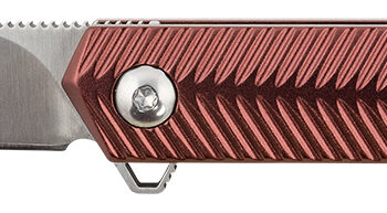 CRKT K820BXP Stylus  3.18" Folding Drop Point Plain Satin 12C27 Sandvik Blade/Maroon Aluminum Handle Includes Pocket Clip