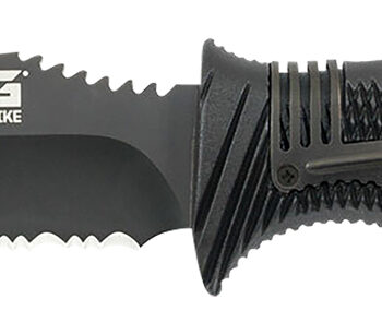 S.O.G SOGSS1003CP Seal Strike 4.90" Fixed Clip Point Part Serrated AUS-8A SS Blade Black Textured GRN/SS Handle Includes Belt Clip/Sheath