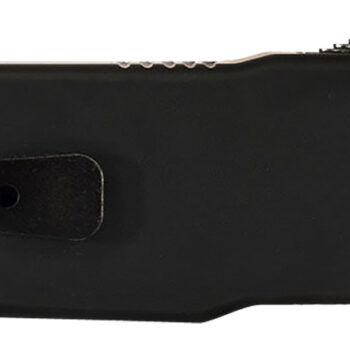 Templar Knife LZBR321 Premium Weighted  Large 3.55" OTF Drop Point Plain Black Oxide Stonewashed D2 Steel Blade, 5.25" Black Aluminum/Rubber Handle