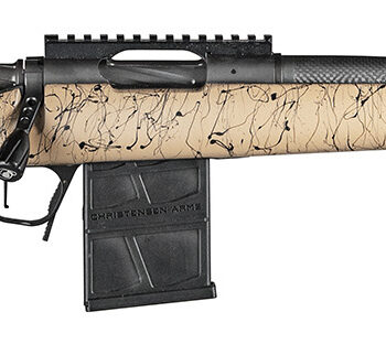 Christensen Arms 8010612200 Ridgeline Scout Full Size 223 Rem 4+1, 16" Black Nitride Steel Threaded Barrel, Black Nitride Aluminum Receiver, Tan w/Black Webbing Fixed Sporter Stock