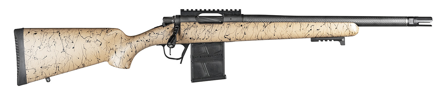 Christensen Arms 8010612200 Ridgeline Scout Full Size 223 Rem 4+1, 16" Black Nitride Steel Threaded Barrel, Black Nitride Aluminum Receiver, Tan w/Black Webbing Fixed Sporter Stock 3 Christensen Arms 8010612200 Ridgeline Scout Full Size 223 Rem 4+1, 16" Black Nitride Steel Threaded Barrel, Black Nitride Aluminum Receiver, Tan w/Black Webbing Fixed Sporter Stock