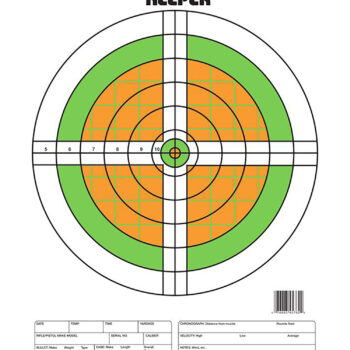 Champion Targets 45762 Score Keeper Sight-In Bullseye Paper Hanging 100 yds Small Bore Rifle Fluorescent Green & Orange/White 12 PK