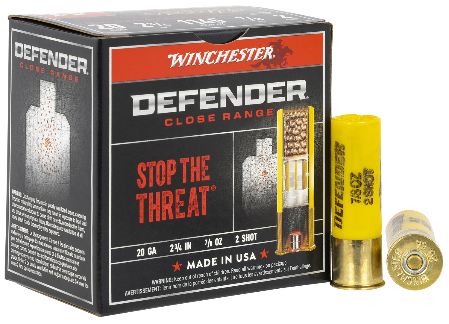 Winchester Ammo S202PD25 Defender 20Gauge 2.75" 7/8oz 2Shot 25 Per Box/10 Case 3 Winchester Ammo S202PD25 Defender 20Gauge 2.75" 7/8oz 2Shot 25 Per Box/10 Case