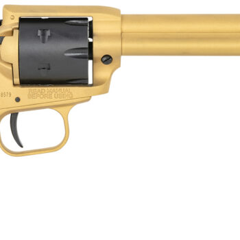 Heritage Mfg RR22S6 Rough Rider  22 LR 6 6.50", Gold Cerakote Barrel, Black Satin Cylinder, Gold Cerakote Steel Frame, Black Polymer Grips Features Black Accents