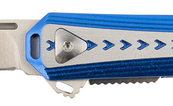 CRKT 6710 Stickler  3.38" Folding Plain Satin 12C27 Sandvik Blade/ Blue & Silver Aluminum Handle Includes Pocket Clip