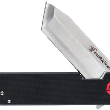 Smith & Wesson Knives 1193144 Big Benji  3.50" Folding Plain Stainless Steel Blade 4.25" Black