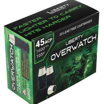 Liberty Ammunition LAOW451051600 OverWatch  45ACP 105gr Open Cavity Design 20 Per Box/50 Case