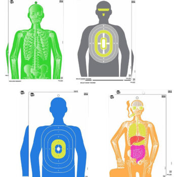 EZ-Aim 15645 Imposing Figure  Silhouette Paper Works w/Handgun/Shotgun/Airsoft Gun/BB Guns/Pellet Gun 12 x 18 Multi-Color 8 Pack