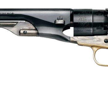 Pietta PF60OWS448 1860 Old West 44 Cal 8" 6rd Blued & Engraved Cylinder, Blued Steel Barrel, Wood Grip