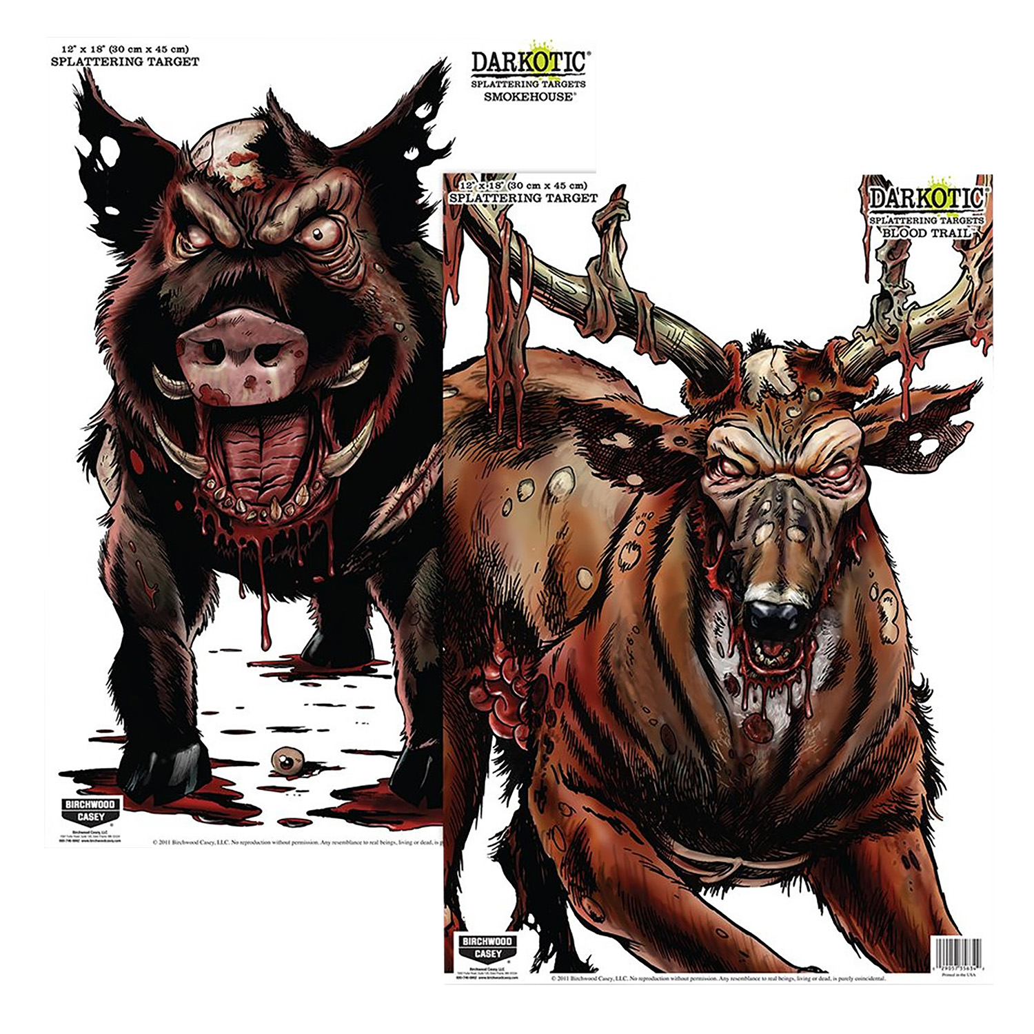 Birchwood Casey 35627 Smokehouse Zombie Deer/Hog Hanging Smokehouse Blood Trail All Firearms 12" x 18" Impact Enhancement Splatter 8 Targets 3 Birchwood Casey 35627 Smokehouse Zombie Deer/Hog Hanging Smokehouse Blood Trail All Firearms 12" x 18" Impact Enhancement Splatter 8 Targets