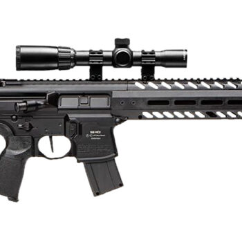 Sig Sauer Airguns AIRMCX177G2BLKSCOPE MCX Air Gen 2 CO2 177 Pellet 18" 30rd, Black, M-LOK Handgaurd, Flat Trigger, C02 Storage QD Stock, Reduced Angle Grip, 1-4x24mm Scope