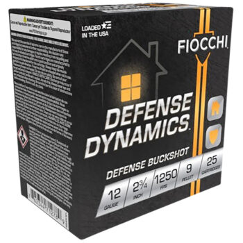 Fiocchi 12EX9P Defense Dynamics Defense Buckshot 12Gauge 2.75" 25 Per Box/10 Case