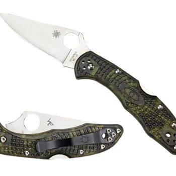 Spyderco C11ZFPGR Delica 4 Lightweight 2.90" Folding Plain Satin VG-10 SS Blade/Zome Green Bi-Directional Texturing FRN Handle Includes Pocket Clip