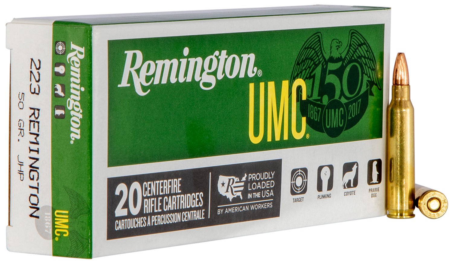 Remington Ammunition 23812 UMC 223Rem 50gr Jacketed Hollow Point 20 Per Box/10 Case 3 Remington Ammunition 23812 UMC 223Rem 50gr Jacketed Hollow Point 20 Per Box/10 Case