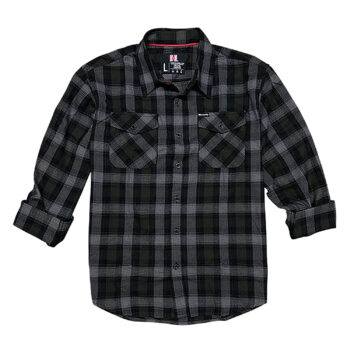 Hornady Gear 32215 Flannel Shirt  2XL Olive/Black/Gray,  Cotton/Polyester, Relaxed Fit Button Up
