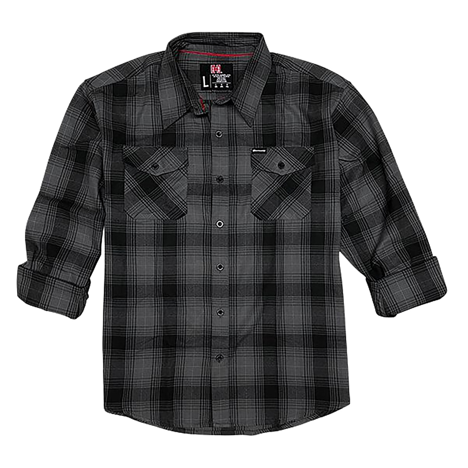 Hornady Gear 32223 Flannel Shirt Large Gray/Black, Cotton/Polyester, Relaxed Fit Button Up 3 Hornady Gear 32223 Flannel Shirt Large Gray/Black, Cotton/Polyester, Relaxed Fit Button Up