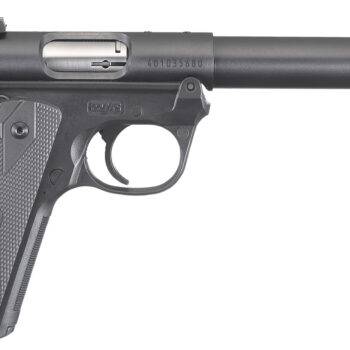 Ruger  Mark IV 22/45 22 LR 10+1, 5.50" Stainless Bull Barrel, Blued Drilled & Tapped Steel Receiver & Polymer Frame,  Black Checkered Polymer Grip Ambidextrous