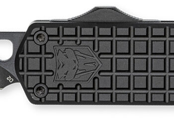 CobraTec Knives  Mamba  Large Plain Black TiCN D2 Steel Blade/4.75" Black Textured Aluminum Handle