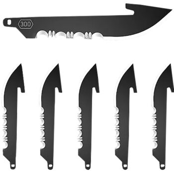 Outdoor Edge RRS30K6C Replacement Blades  6 3" Black Drop Point Serrated 420J2 SS Blades