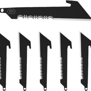Outdoor Edge RRUS30K6C Replacement Blades  6 3" Black Utility Serrated 420J2 SS Blades