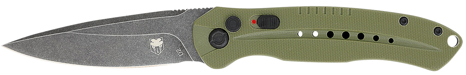 CobraTec Knives ODGDIABLOAUTO Diablo 3.50" Folding Black Stonewashed D2 Steel Blade, 4.75" OD Green Textured G10 Scales Handle 3 CobraTec Knives ODGDIABLOAUTO Diablo 3.50" Folding Black Stonewashed D2 Steel Blade, 4.75" OD Green Textured G10 Scales Handle
