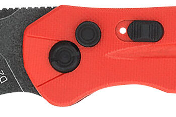 CobraTec Knives REDDIABLOAUTO Diablo  3.50" Folding Black Stonewashed D2 Steel Blade, 4.75" Red Textured G10 Scales Handle