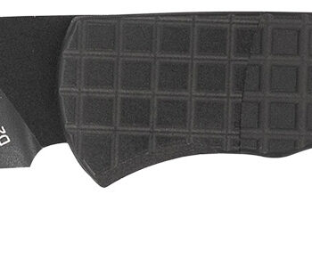 CobraTec Knives CTCLNHRBLK Cyclone Hidden Release 3" Flip Open Plain Black TiCN D2 Steel Blade, 4" Black Aluminum Handle
