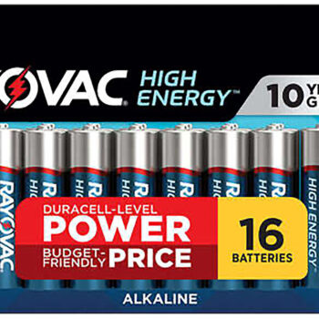 Rayovac 81516LT03 AA HIGH ENERGY Alkaline Batteries  Silver/Blue 1.5 Volts 2,700 mAh (16) Single Pack