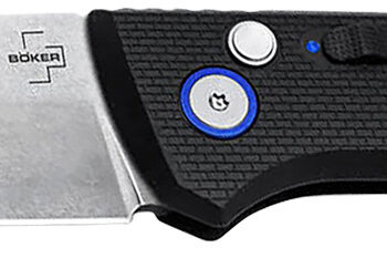 Boker 01BO920 FRND  3.35" Drop Point Plain Stonewashed D2 Steel Blade 4.52" Black Grivory Handle