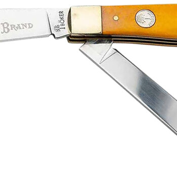 Boker 110835 Trapper Traditional Clip Point/Spey Plain D2 Steel Blade Smooth Yellow Bone Handle