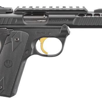 Ruger 43956 Mark IV 22/45 Lite 22 LR 10+1 4.40" Stainless Threaded Barrel, Black Anodized Serrated Slide w/Picatinny, Black Anodized Polymer Frame, Black Checkered 1911-Style Grip