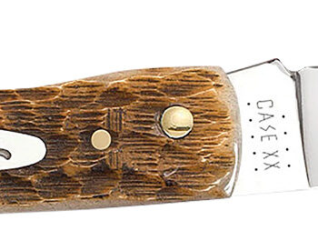 Case 00245 Sod Buster Jr. Plain Peach Seed Jigged Amber Bone Handle
