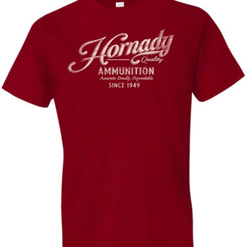 Hornady Gear 31874 Vintage Script  Red Cotton Semi-Fitted XL