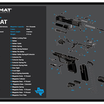 TekMat TEKR17HELLCATBLU Springfield Armory Hellcat Cleaning Mat Black/Blue/White Rubber 11"x17" Springfield Hellcat Parts Diagram