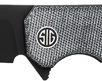 Sig Sauer Knives KA8BB Karak  3.25" Folding Wharncliffe Plain Black PVD Nitro-V Blade, 4" Salt & Pepper Micarta Handle