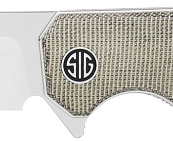 Sig Sauer Knives KA7SG Karak  3.25" Folding Wharncliffe Plain Black PVD Nitro-V Blade, 4" Green Canvas Micarta Handle