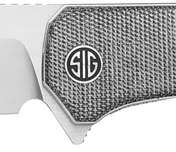 Sig Sauer Knives XI6SB Xiphos  3.40" Folding Modified Tanto Plain Satin Nitro-V Blade, 4.20" Salt & Pepper Micarta Handle